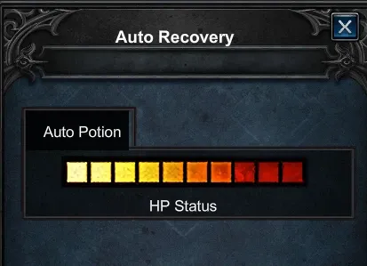 MU Helper — Auto Recovery, настройка Auto Potion